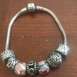 Pandora bracelet with 7 charms
